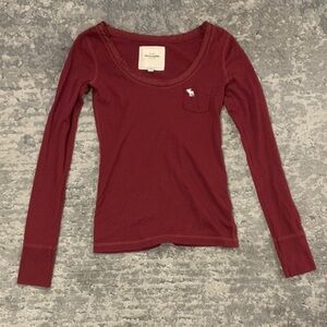 Abercrombie Maroon Long Sleeve Shirt